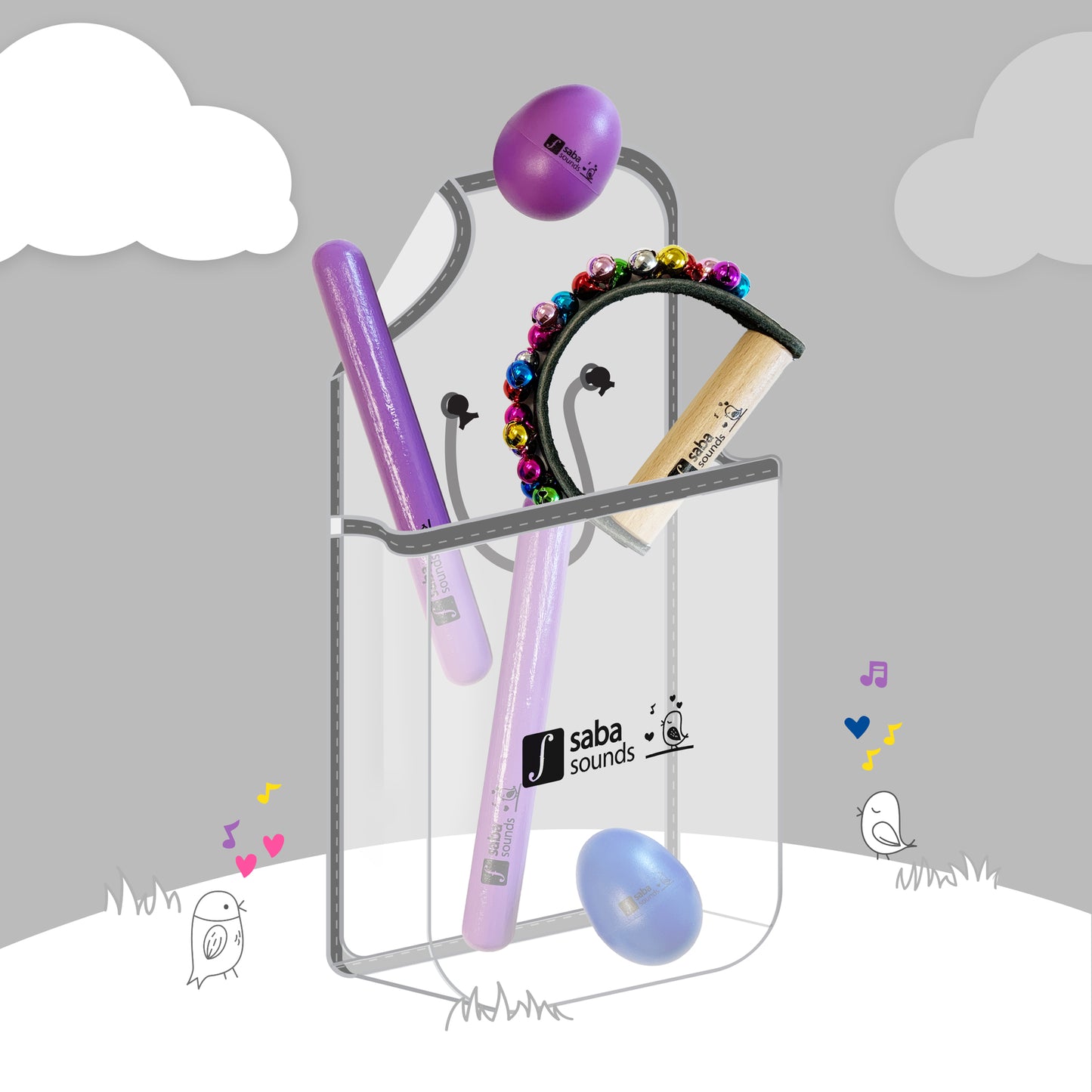 Musical Kit with Half Moon Sleigh Bells (5 Pieces)